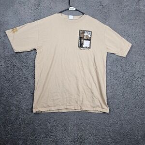 Crazy Shirts Mens Large Duke‎ Kahanamoku Father of Surfing T Shirt Tan